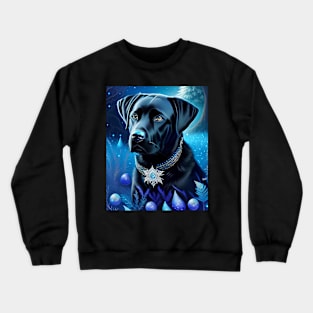 Black Labrador Blue Glow Crewneck Sweatshirt